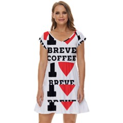 I Love Breve Coffee Short Sleeve Tiered Mini Dress by ilovewhateva