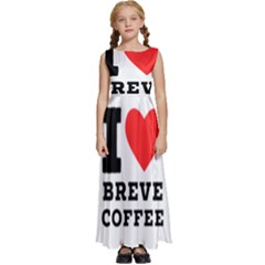 I Love Breve Coffee Kids  Satin Sleeveless Maxi Dress by ilovewhateva