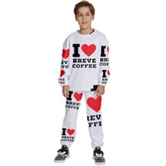 I Love Breve Coffee Kids  Sweatshirt Set by ilovewhateva