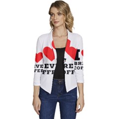 I Love Breve Coffee Women s Casual 3/4 Sleeve Spring Jacket by ilovewhateva