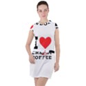 I love cream coffee Drawstring Hooded Dress View1