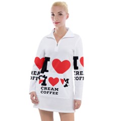 I Love Cream Coffee Women s Long Sleeve Casual Dress by ilovewhateva