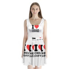 I Love Cream Coffee Split Back Mini Dress  by ilovewhateva