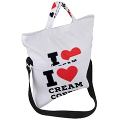 I Love Cream Coffee Fold Over Handle Tote Bag by ilovewhateva