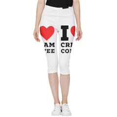 I Love Cream Coffee Inside Out Lightweight Velour Capri Leggings  by ilovewhateva