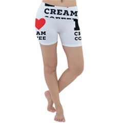 I Love Cream Coffee Lightweight Velour Yoga Shorts by ilovewhateva