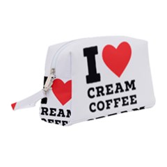 I Love Cream Coffee Wristlet Pouch Bag (medium) by ilovewhateva