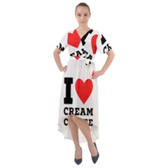 I Love Cream Coffee Front Wrap High Low Dress by ilovewhateva