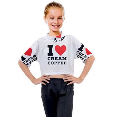 I Love Cream Coffee Kids Mock Neck Tee by ilovewhateva