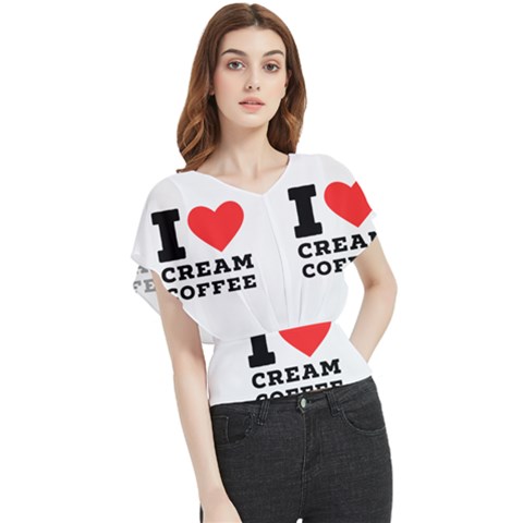 I Love Cream Coffee Butterfly Chiffon Blouse by ilovewhateva