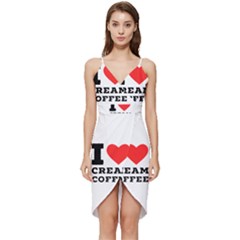 I Love Cream Coffee Wrap Frill Dress by ilovewhateva