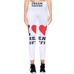 I Love Cream Coffee Pocket Leggings  by ilovewhateva