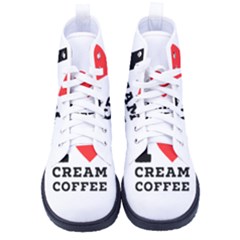 I Love Cream Coffee High-top Canvas Sneakers by ilovewhateva