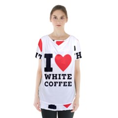 I Love White Coffee Skirt Hem Sports Top by ilovewhateva