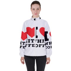 I Love White Coffee Women s High Neck Windbreaker by ilovewhateva