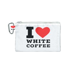 I Love White Coffee Canvas Cosmetic Bag (small) by ilovewhateva