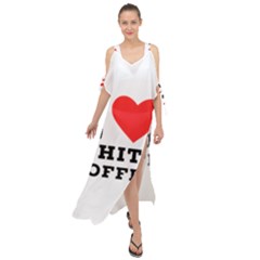 I Love White Coffee Maxi Chiffon Cover Up Dress by ilovewhateva