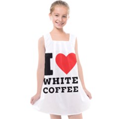 I Love White Coffee Kids  Cross Back Dress by ilovewhateva