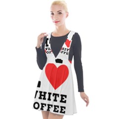 I Love White Coffee Plunge Pinafore Velour Dress by ilovewhateva