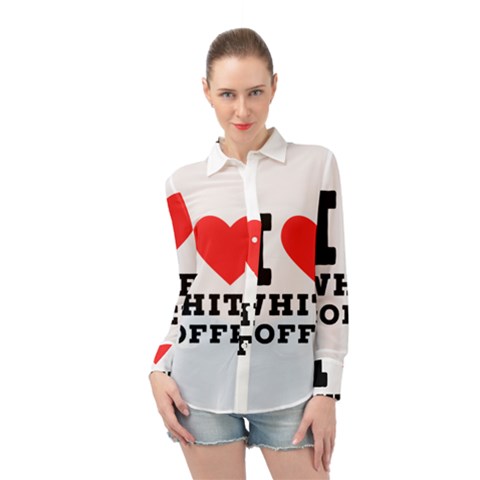 I Love White Coffee Long Sleeve Chiffon Shirt by ilovewhateva