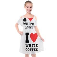 I Love White Coffee Kids  Cut Out Shoulders Chiffon Dress by ilovewhateva