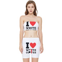 I Love White Coffee Stretch Shorts And Tube Top Set by ilovewhateva