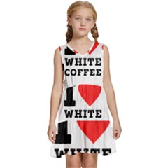 I Love White Coffee Kids  Sleeveless Tiered Mini Dress by ilovewhateva