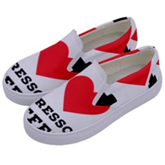 I Love Espresso Coffee Kids  Canvas Slip Ons by ilovewhateva