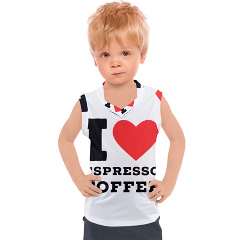 I Love Espresso Coffee Kids  Sport Tank Top by ilovewhateva