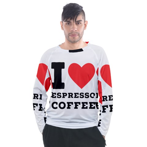 I Love Espresso Coffee Men s Long Sleeve Raglan Tee by ilovewhateva