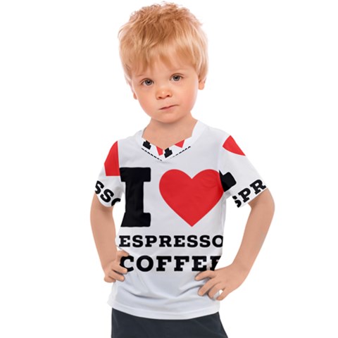 I Love Espresso Coffee Kids  Sports Tee by ilovewhateva