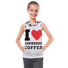 I Love Espresso Coffee Kids  Sleeveless Hoodie by ilovewhateva