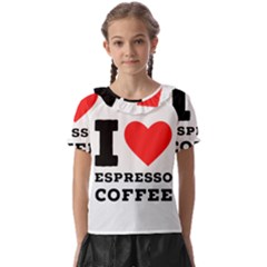 I Love Espresso Coffee Kids  Frill Chiffon Blouse by ilovewhateva