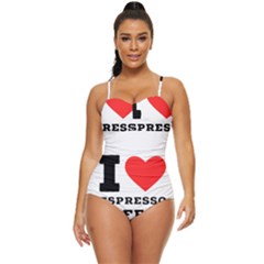 I Love Espresso Coffee Retro Full Coverage Swimsuit by ilovewhateva