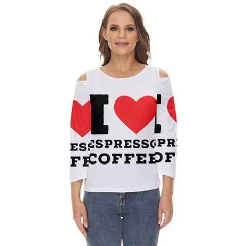 I Love Espresso Coffee Cut Out Wide Sleeve Top by ilovewhateva