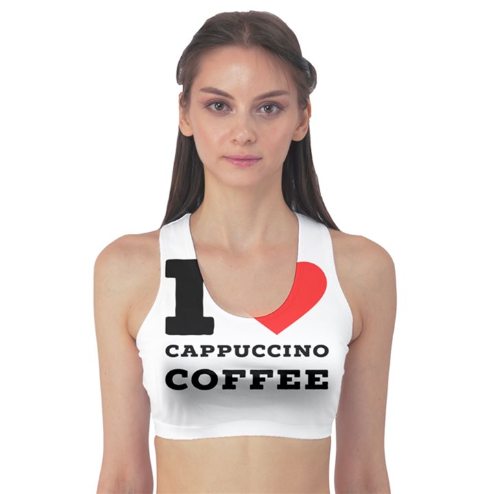 I love cappuccino coffee Sports Bra