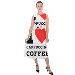 I Love Cappuccino Coffee Midi Tie-back Chiffon Dress by ilovewhateva