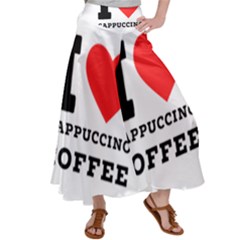 I Love Cappuccino Coffee Women s Satin Palazzo Pants by ilovewhateva