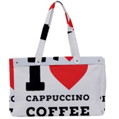 I Love Cappuccino Coffee Canvas Work Bag by ilovewhateva