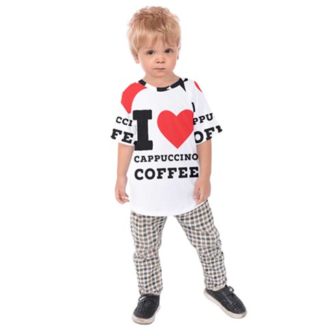 I Love Cappuccino Coffee Kids  Raglan Tee by ilovewhateva