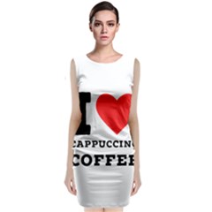 I Love Cappuccino Coffee Sleeveless Velvet Midi Dress by ilovewhateva