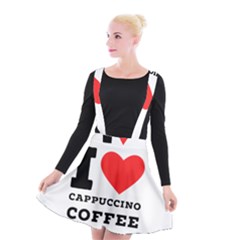 I Love Cappuccino Coffee Suspender Skater Skirt by ilovewhateva