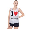 I love cappuccino coffee Bubble Hem Chiffon Tank Top View1