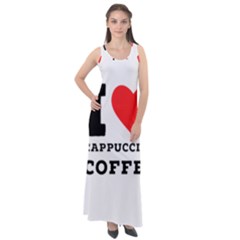 I Love Cappuccino Coffee Sleeveless Velour Maxi Dress by ilovewhateva