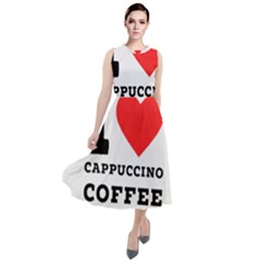 I Love Cappuccino Coffee Round Neck Boho Dress by ilovewhateva