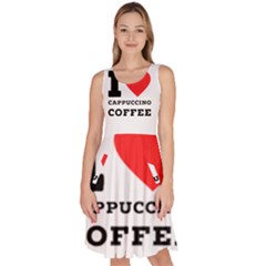 I Love Cappuccino Coffee Knee Length Skater Dress With Pockets by ilovewhateva