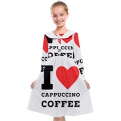 I Love Cappuccino Coffee Kids  Midi Sailor Dress by ilovewhateva