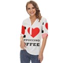 I love cappuccino coffee Zip Up Long Sleeve Blouse View2