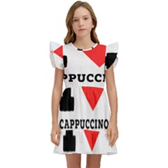 I Love Cappuccino Coffee Kids  Winged Sleeve Dress by ilovewhateva