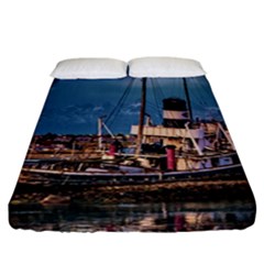 End Of The World: Nautical Memories At Ushuaia Port, Argentina Fitted Sheet (california King Size) by dflcprintsclothing